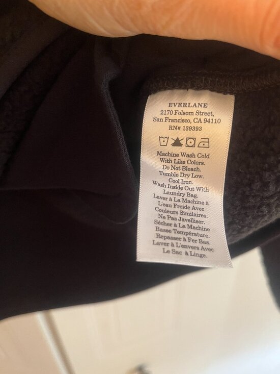 NWT EVERLANE The ReNew Fleece Oversized Half-Zip S Black - Picture 5 of 11